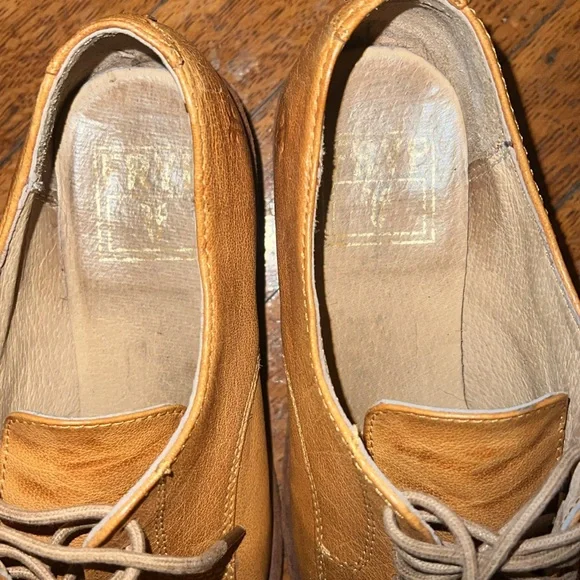 Frye Cognac Leather Lace Up Derby Oxfords Low Heel - Women’s 8.5 - Picture 7 of 8